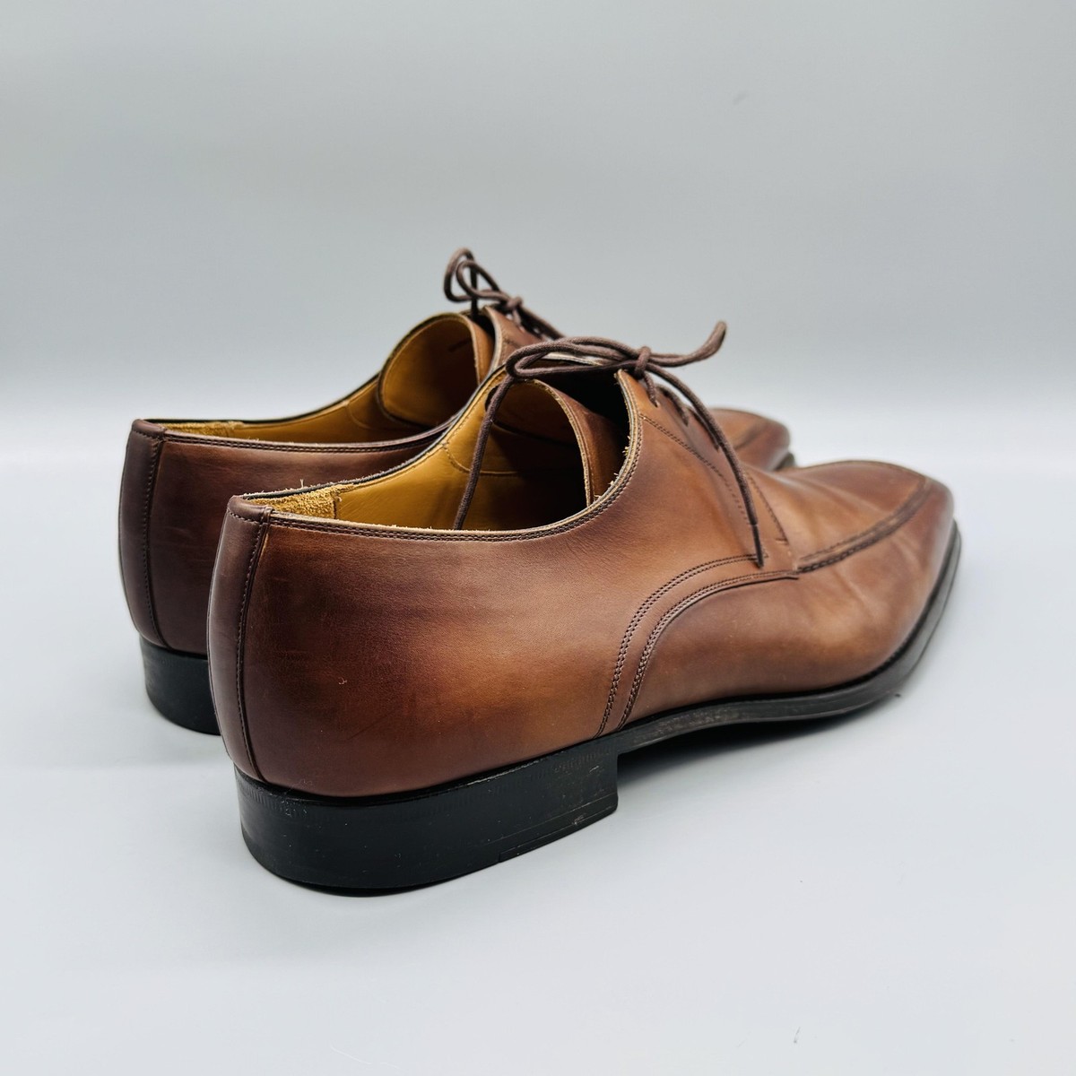 Magnanni Oxford Shoes Mens 11.5 Brown Leather Apron‎ Toe Lace Up 18773 Portugal Alva Men main image 4