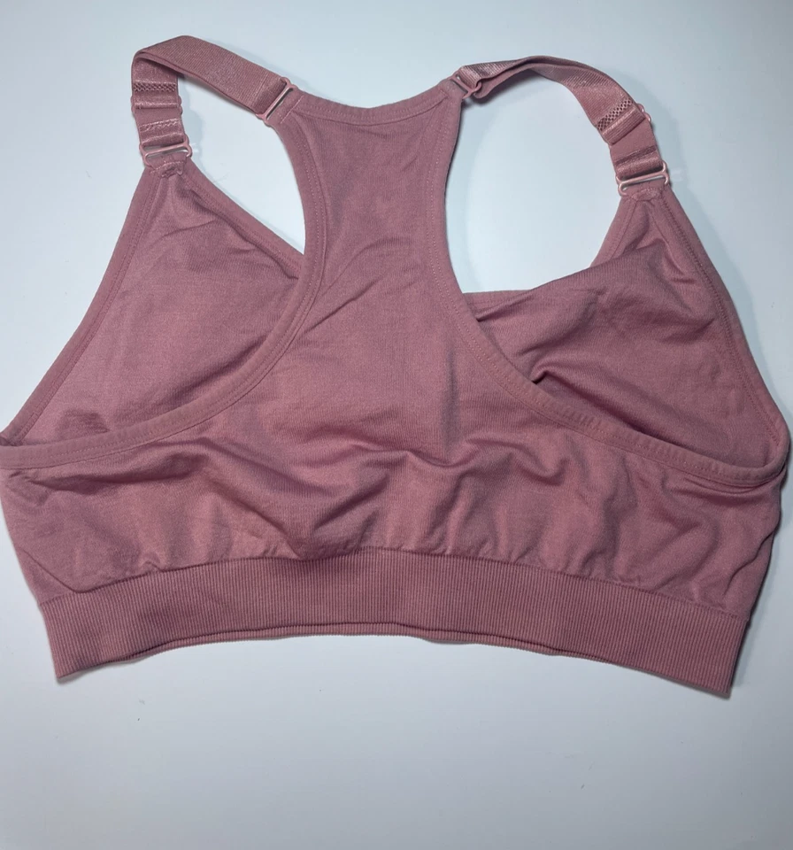 Puma Pink Sports Bra - Size Large Womens Gym Exercise Top Adjustable Straps - Image 2 of 4