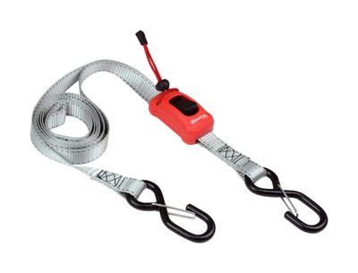 Master Lock 3313EURDAT Spanngurt Automatik mit S-Haken und Ratsche, Grau, 2,5 m 
