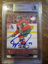 Matt Dumba Signed 2013-14 Upper Deck Young Guns RC #231 Auto Beckett BAS COA 1A