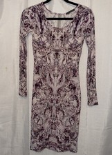 Alexander McQueen Bodycon Mini Dress Made In Italy Psychedelic Sz 38 Small 2
