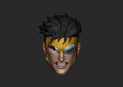 1/12 Scale Head [Unpainted]: Invincible VS (FINISH HIM)