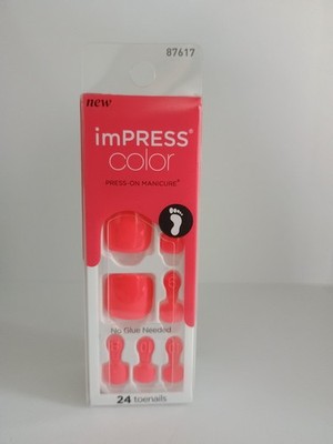 Impress Kiss Color Press-on Pedicure ToeNails - #513X Fruity Candy (Pack of 1)