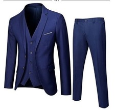 Mens Suit Slim 3-Piece Suit Blazer Business Wedding Party Jacket Vest Pants Hot
