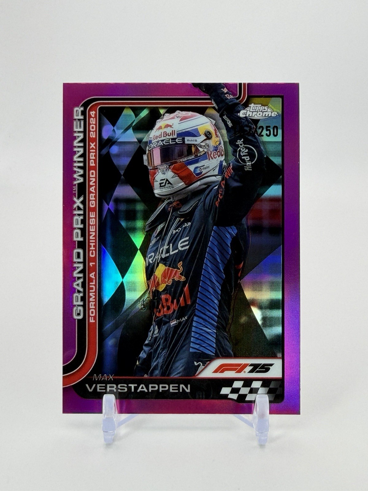 Max Verstappen 2025 Topps Chrome F1 China GP Winner Pink Refractor /250 #97