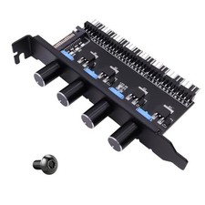 3 Pin 4 Pin PWM Chassis Fan Hub 4 Knob Cooling Fan Speed Controller 8 Channels