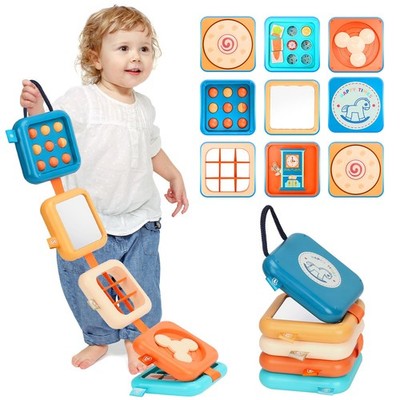 Montessori Busy Board Activity Cube - Travel Toys for Toddlers 1-3, Fidget Cu...
