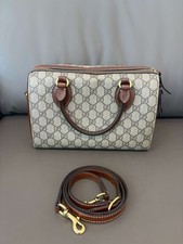 Gucci Ophidia Medium Boston Bag GG Supreme Canvas Brown Leather Gold Hardware