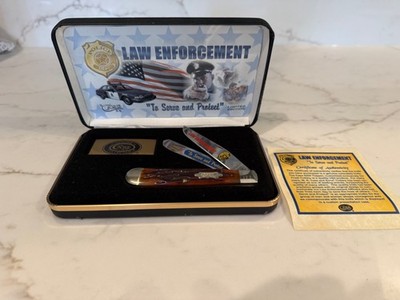 2001 Case XX Limited Edition Burn Peanut Law Enforcement Trapper Knife MINT