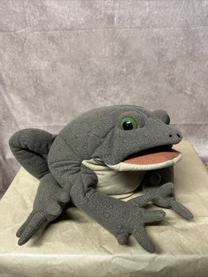 Folkmanis Large Hand Puppet Toad Bull Frog Olive Green Realistic Full body