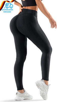 Tik Tok Damen Sport Leggings, High Waist Push up Boom Booty Leggings Mit Bauchko