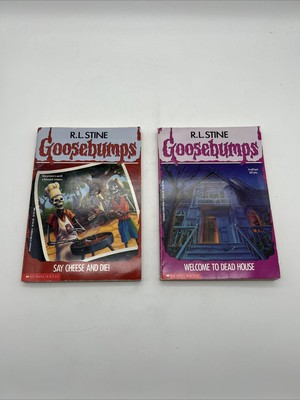 Goosebumps Books Lot Of 2 RL Stine 1st Scholastic Print Dead House Say Cheese