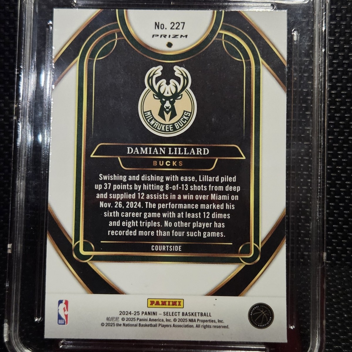 2024-25 Panini Select Courtside Damian Lillard #227 Orange