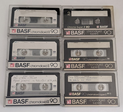 6x BASF Audiokassetten Chromdioxid II / super II / Chrome Super II 90 Typ II