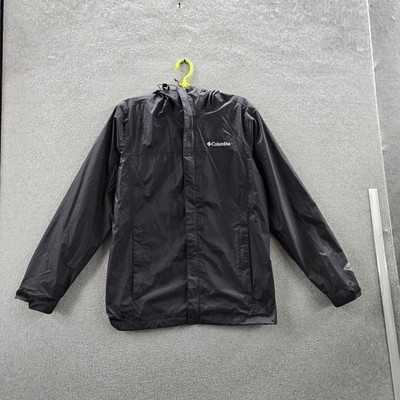 Columbia Men Jacket S Black Nylon Activewear Zipper Long Sleeve Logo READ