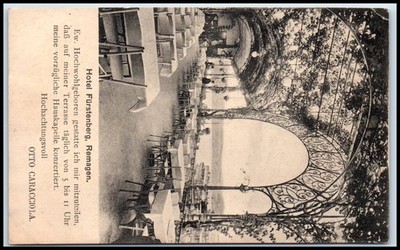 Postcard Hotel F�rstenberg, Remagen.Ew. Hochwohlgeboren gestatte ich mir   Y101