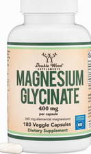 Magnesium Glycinate 400Mg, 180 Capsules  Safe, Third Party Tested, Gluten
