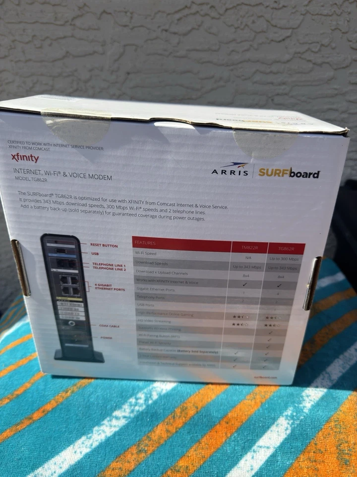 Xfinity Modem Router ARRIS SURFboard TG862R DOCSIS 3.0 Retail Version - Image 3 of 3