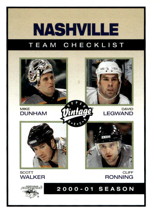 2000-01 Upper Deck Vintage MIKE DUNHAM/DAVID LEGWAND/SCOTT WALKER/CLIFF RONNING
