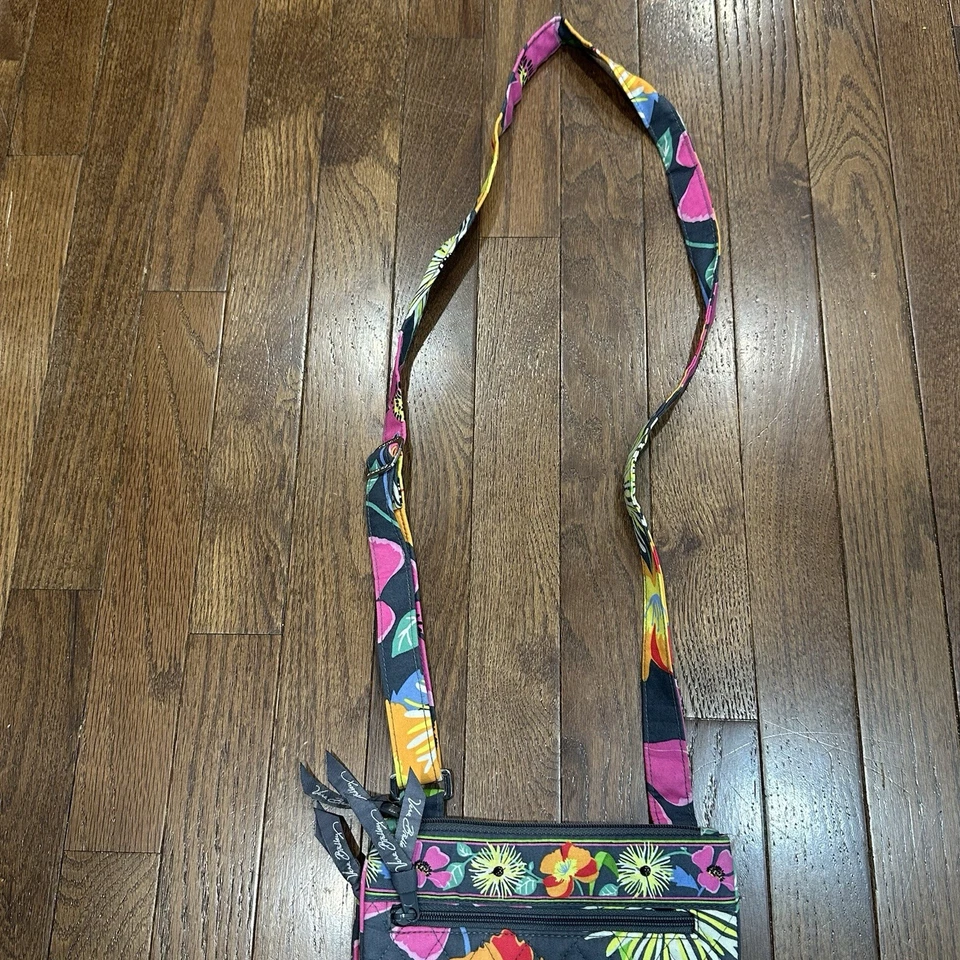 Lote de 2 Vera Bradley Bolso Bandolera Bolso sin asas Cartera Floral Rosa Púrpura Azul Bolsos Foto 4 de 4