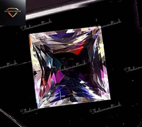 15.60 Ct Mystic Quartz Rainbow Square Cut Loose Gemstone Lab Certified Sparkling - Picture 4 of 11