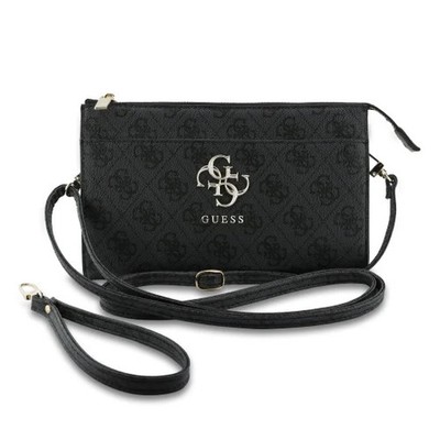 Guess Clutch Bag Handtasche Umhängetasche Big Metal Logo Wrist + Shoulder Strap