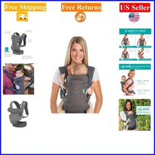 Flip 4-in-1 Baby Carrier Gray, Adjustable, Ergonomic for Newborn to Toddler