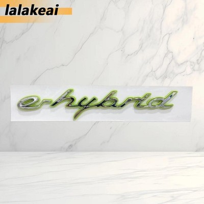 1x Green Chrome E-Hybrid Letter Emblem Badge Sticker Car Fender Side Decal
