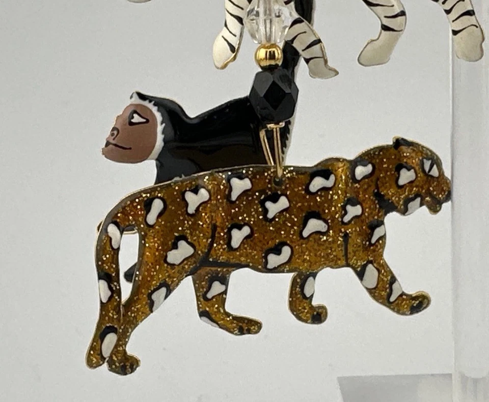 Lunch at the Ritz Carte Du Jour African Animal Gold Silver Pierced Earrings - Image 4 of 4