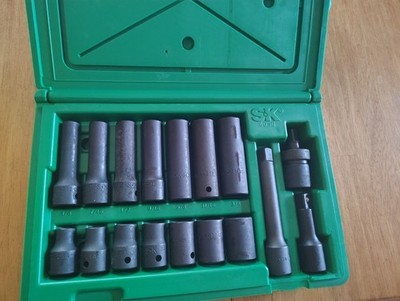 SK PROFESSIONAL TOOLS 4050 Impct Skt St,Steel,Blk Oxd,3/8 to 3/4 in 