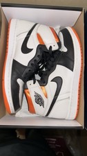 Jordan Air Jordan 1 High Top Men's Sneakers White Black Orange Leather Lace Up