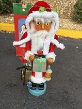 Rare Vintage Kurt Adler 16  Old World Handcrafted Nutcracker Wooden Santa