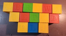 14 Vintage Tupperware Plastic Blocks With Alphabet Letters