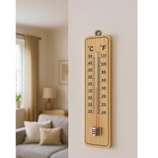 Large Wall Wooden Thermometer Indoor Outdoor Garden Office Room Temperature UK
