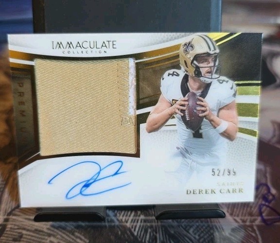 2025 Panini Immaculate Collection Premium Patch Auto /99 Derek Carr #PPA-DCR