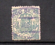 Spain 1899 10c Tax Revenue Stamp Used As Scanned