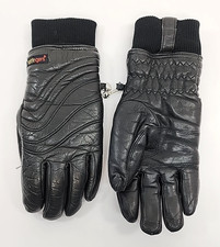 VTG Hotfingers Ladies Medium Black Faux Leather Ski Snowboard Gloves