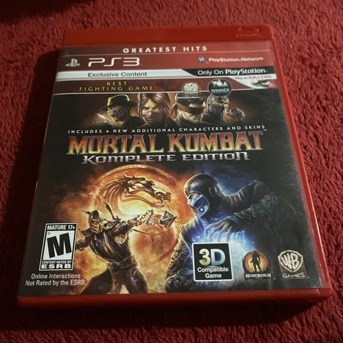 Mortal Kombat Komplete Edition Greatest Hits Sony PlayStation 3 PS3 CIB w/Manual