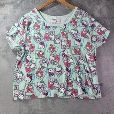 Hello Kitty Womens XL Sleep Shirt Pink Short Sleeve Graphic Nightgown Lounge