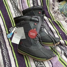 Swiss Tech Black Suede Waterproof Insulated Snow Boots 3M Thinsulate Men's 6 US