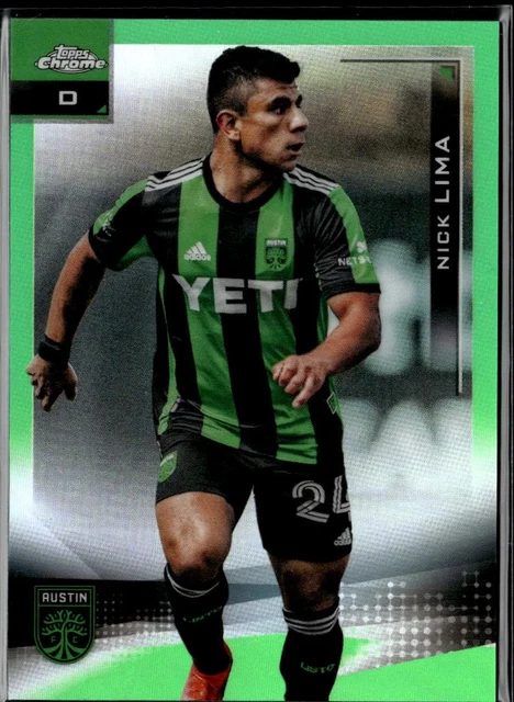 Nick Lima 2021 Topps Chrome MLS Green Refractor /99 Austin FC