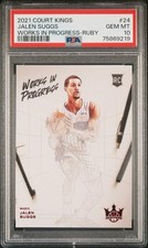 2021 Panini Court Kings #24 Jalen Suggs Works In Progress-Ruby PSA 10