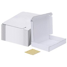 Recyclable Shipping Boxes 11x8x2 in White, 25 Pack - DIY Friendly  Strong
