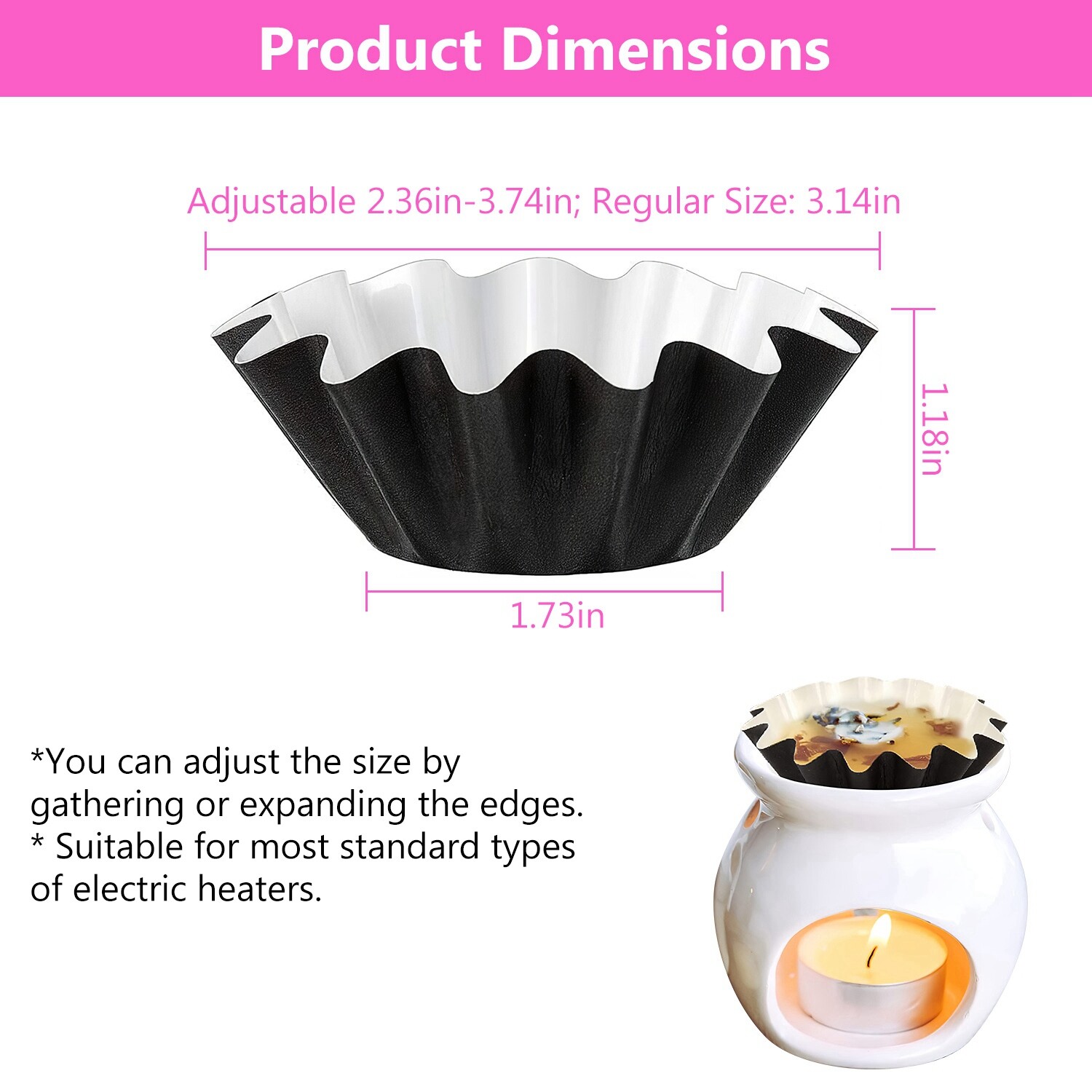 50Pack Wax Melt Warmer Liners Reusable Wax Liner Candle Tray Liner