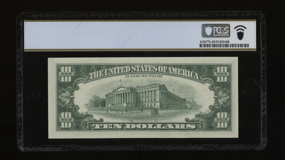 DBR 1969-C $10 FRN St. Louis Gem Fr. 2021-H PCGS-B 65 PPQ Serial H55147114A - Image 2 of 2