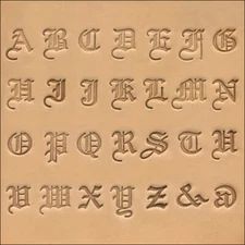 3/4" (19mm) Old English Font Alphabet Leather Stamp Set 8142-00