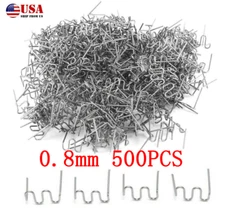 500Pcs Hot Staples Plastic Welding Tool Wave Stapler For Car Bumper Repair 0.8mm