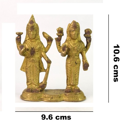 Hindou Religieux Laiton Vishnu Laxmi Debout Figurine Maison Décor Sculpture - Picture 6 of 8