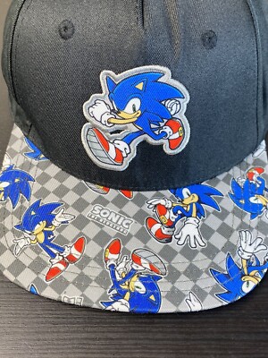 Sonic The Hedgehog Sega Baseball Cap Hat Black Snapback