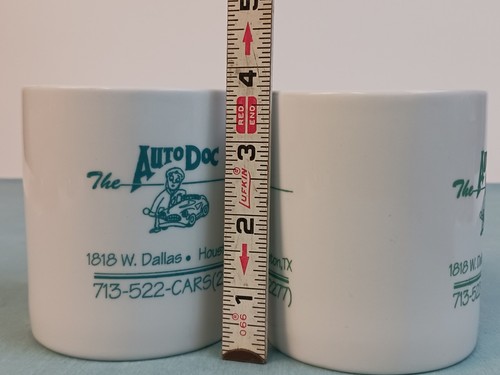 The Auto Doc Houston Texas Coffee Mugs Set Of Two Automobile Repair Cups - Picture 8 of 8
